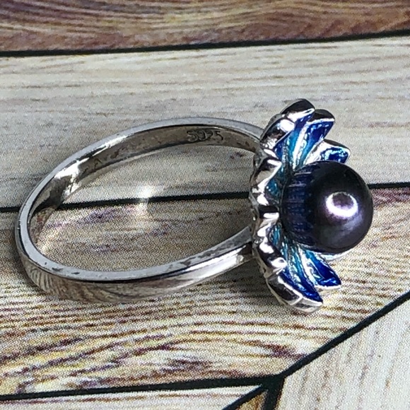 Vantel Pearls Sterling Silver Blooming Love Ring Size 8 - Picture 4 of 7